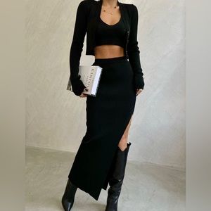 Black 3-Piece Skirt Set